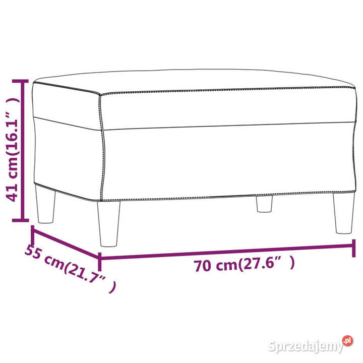 Podnóżek brązowy 70x55x41 sztuczna skóra