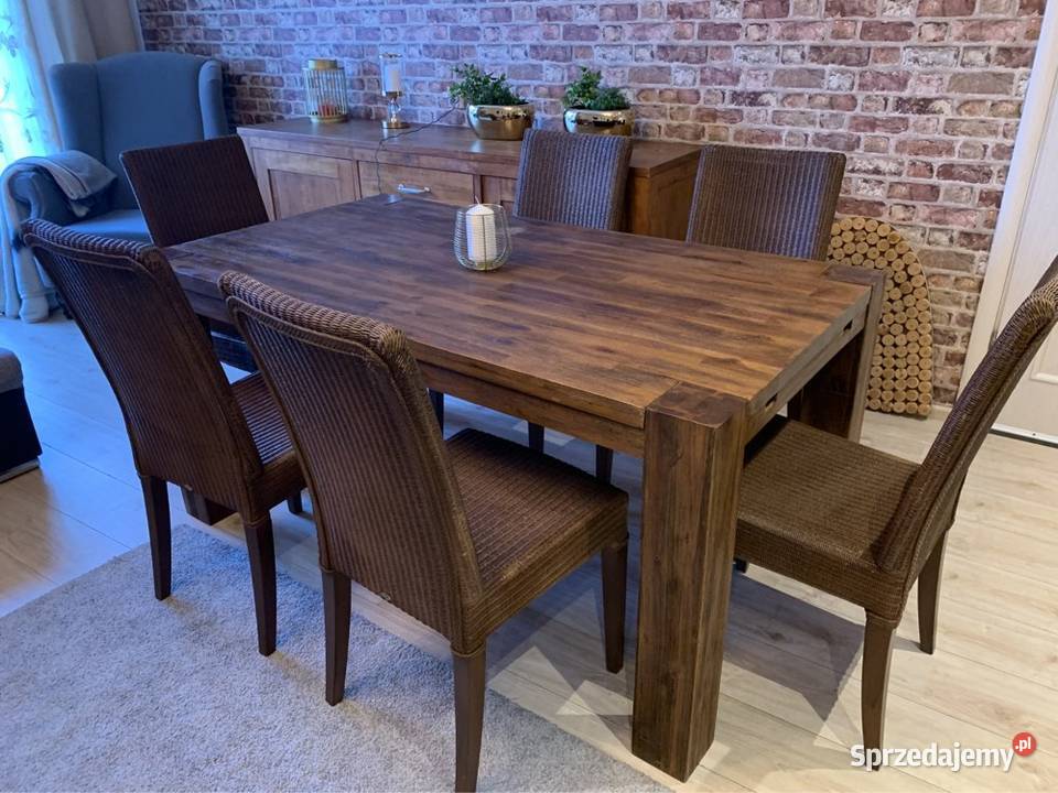 Stoły dębowe ratanowe krzesła i fotele dolnośląskie Milicz sprzedam