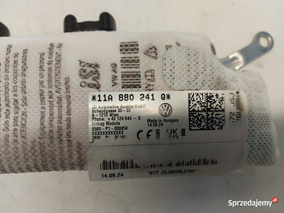 VW ID4 11A 2024r SUV 5D PODUSZKA FOTELA LEWY