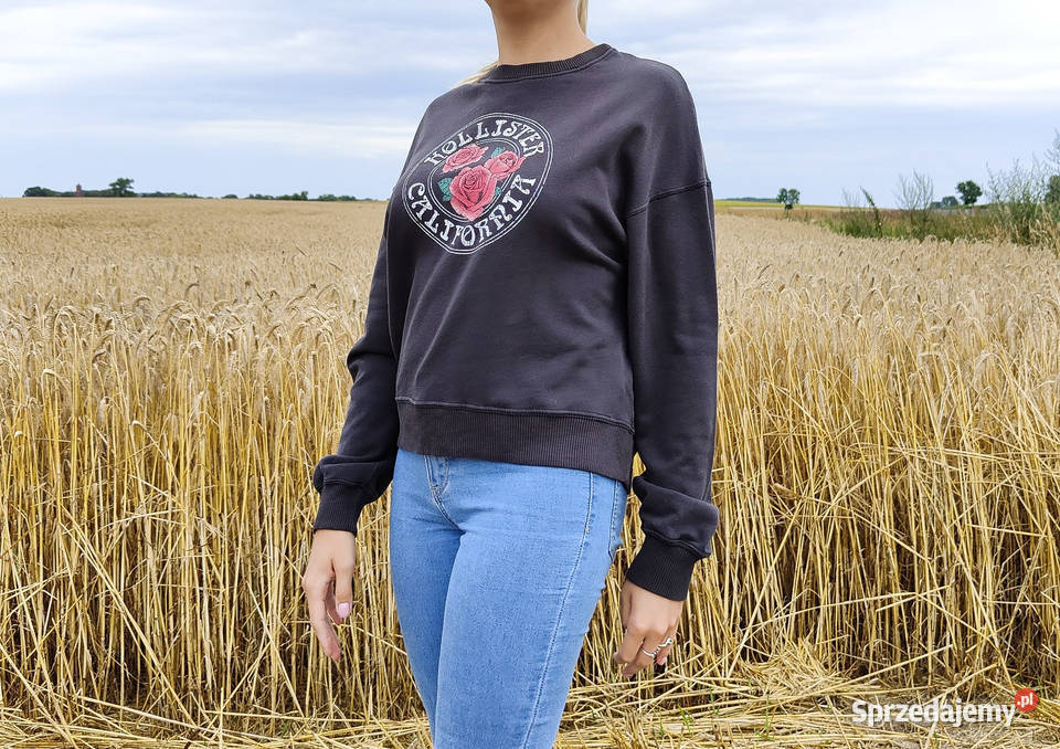 Czarna bluza Hollister XS 34 S 36 sprana Szczecin