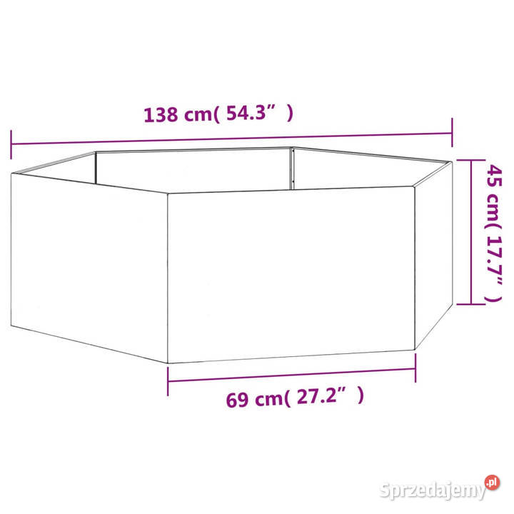 Donica rdzawa 138x120x45 stal kortenowska Warszawa