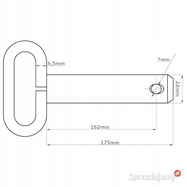 Sworzeń bolec z uchwytem 22x162 mm Z522157KR