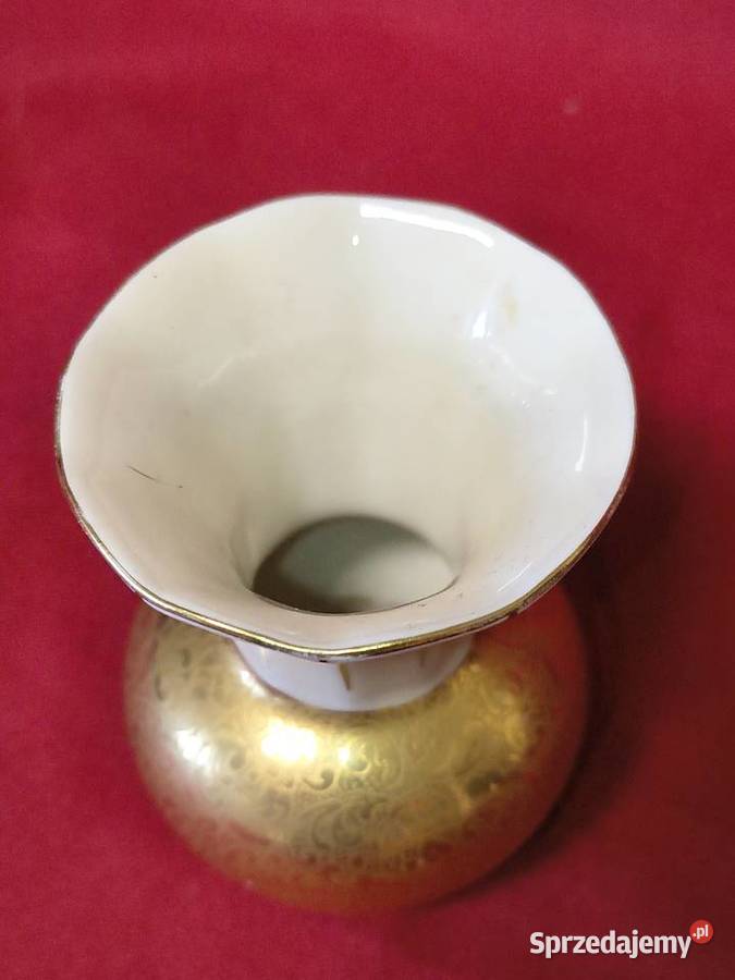 Porcelanowy wazon vintage złocony Rolf Withohn