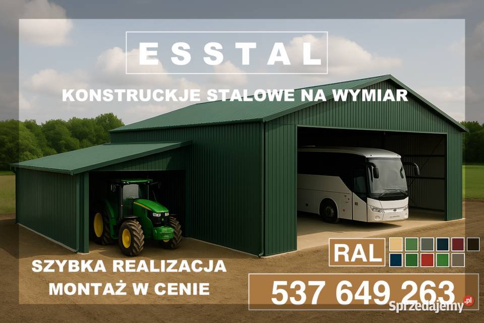 GARAŻ BLASZANY NA MASZYNY Wiata Garażowa Sprzedaż Żyrardów sprzedam