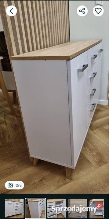 Biała komoda z szufladami i półkami Tychy