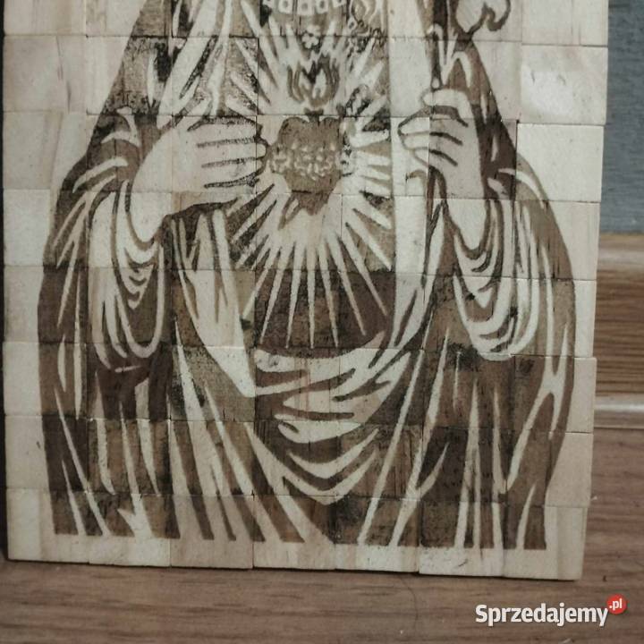 obraz matki boskiej jako drewniana mozaika sprzedam