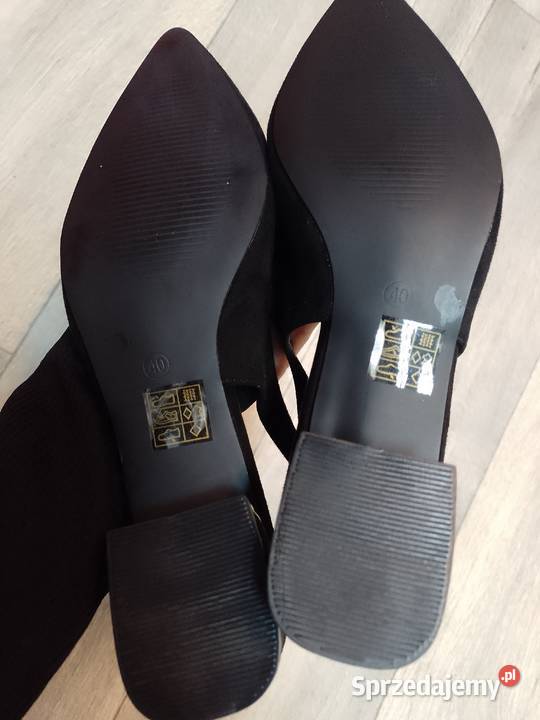 40 Czarne niskie czółenka baleriny wieczorowe z Kraków