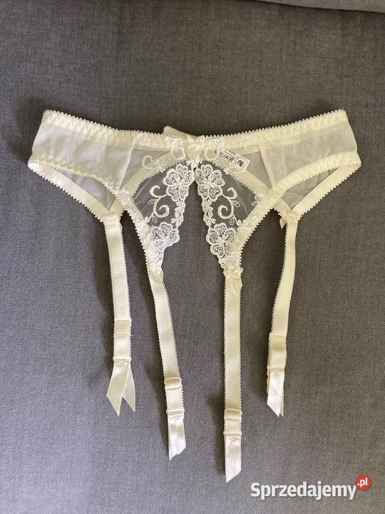 Nowy piękny kremowy koronkowy pas do pończoch Nisko sprzedam