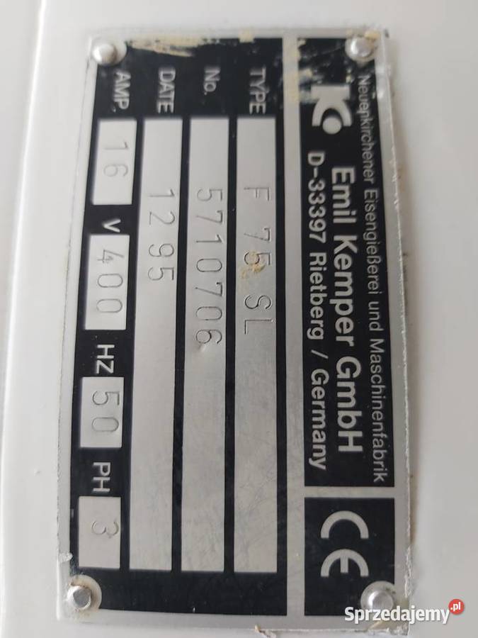 Mieszarka do ciasta KEMPER F 75 SL piekarnia Bydgoszcz