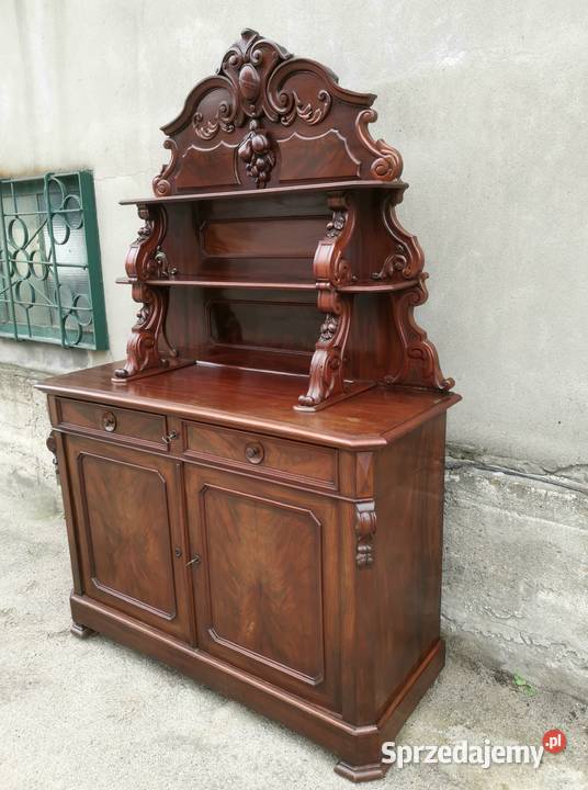 Mahoniowa komoda z nadstawką pomocnik antyk Wałbrzych sprzedam