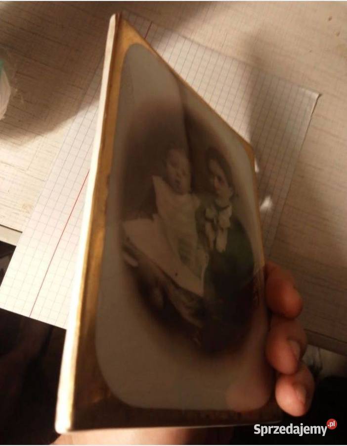 Stara XIXw Fotografia na Porcelanie Porcelana Antyki, Sztuka, Kolekcje Grójec