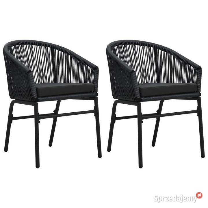 Krzesła ogrodowe 2 czarne rattan PE WM48135 Warszawa