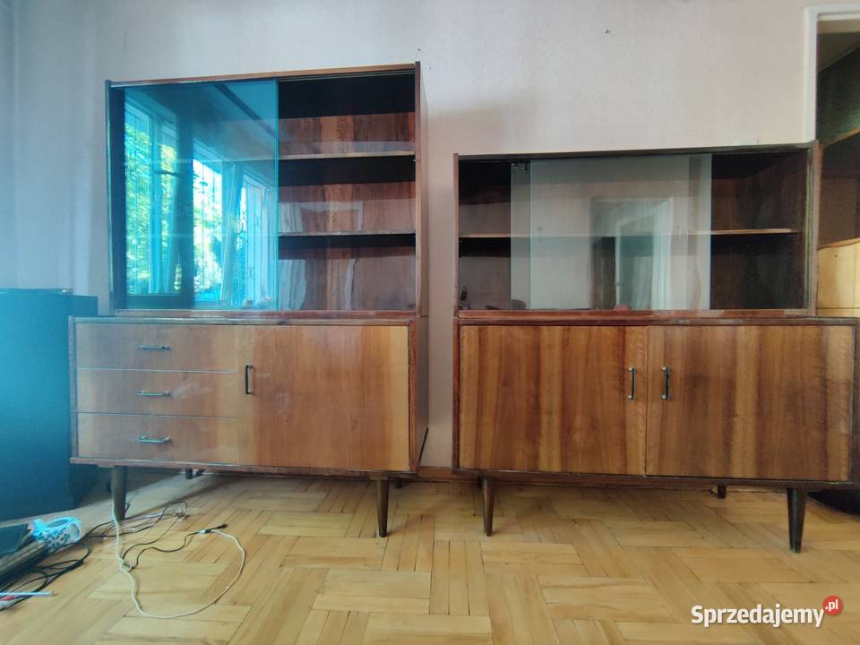 Lata 60 wysoki połysk Stół i 2x meblościanki Warszawa