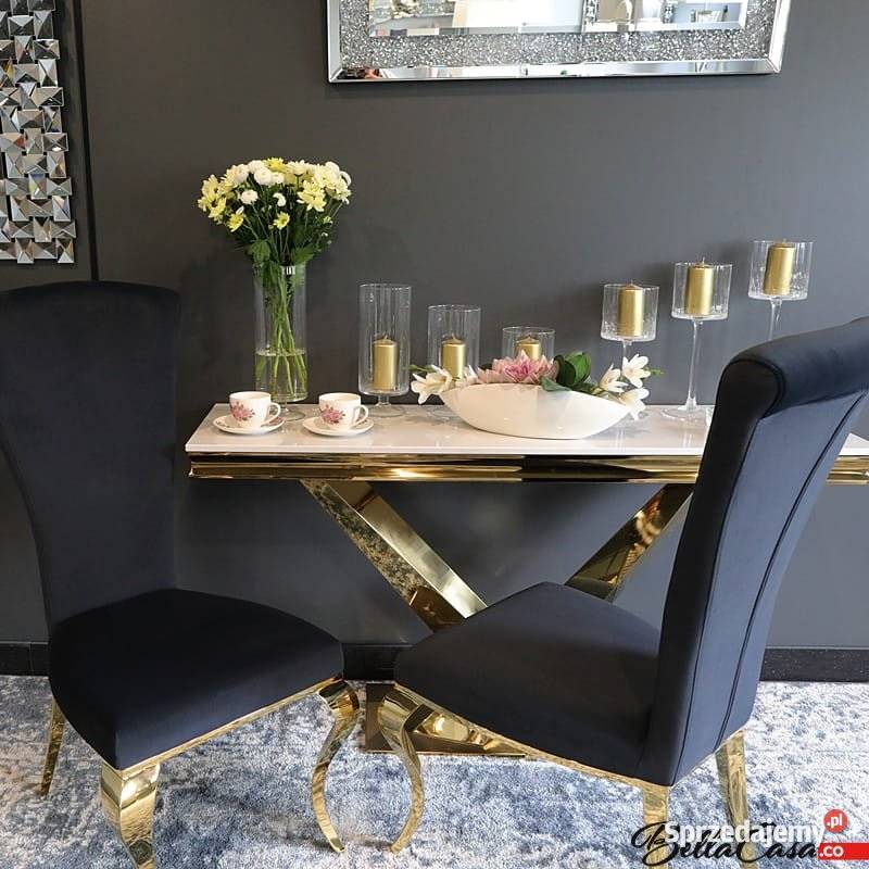 Krzesła glamour Ottavio Złote Gold Tapicerowane sprzedam