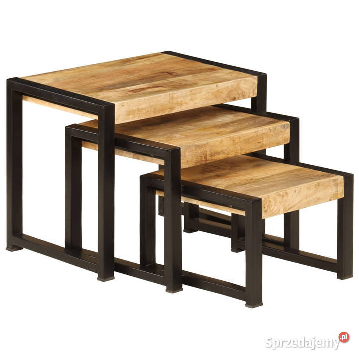 Stoliki wsuwane pod siebie 3 lite drewno mango Warszawa