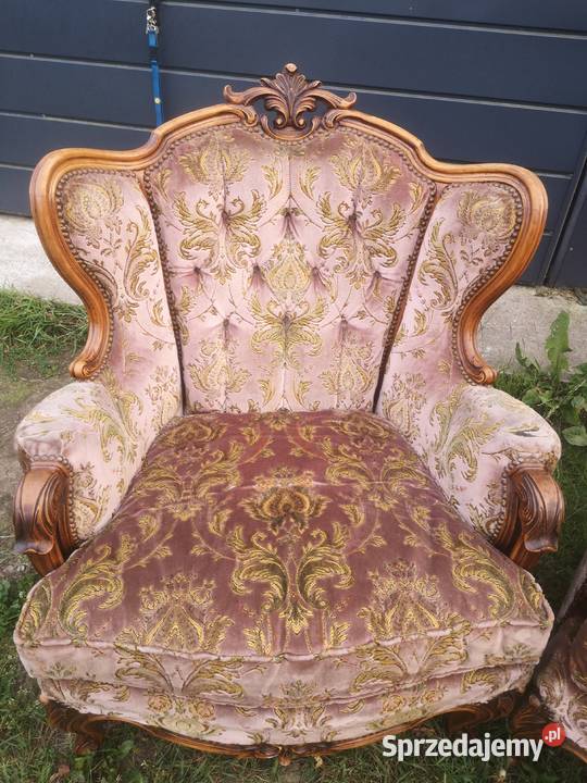 Komplet foteli barokowych rzeźbionych Meble Aleksandrów Łódzki