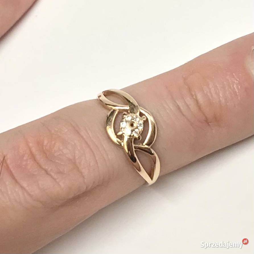 PIERŚCIONEK z RÓŻOWEGO złota 585 14K AŻUROWY r15 Pierścionki Warszawa