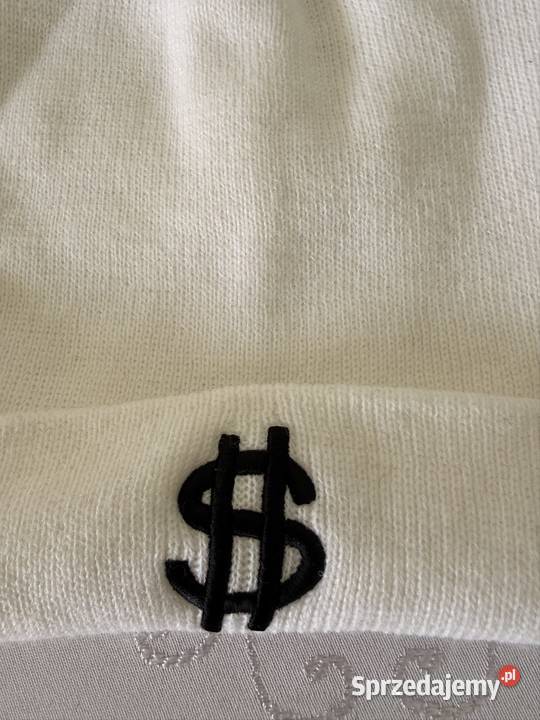 Czapka Zimowa Biała z Logo Dolara Streetwear Czerwionka-Leszczyny