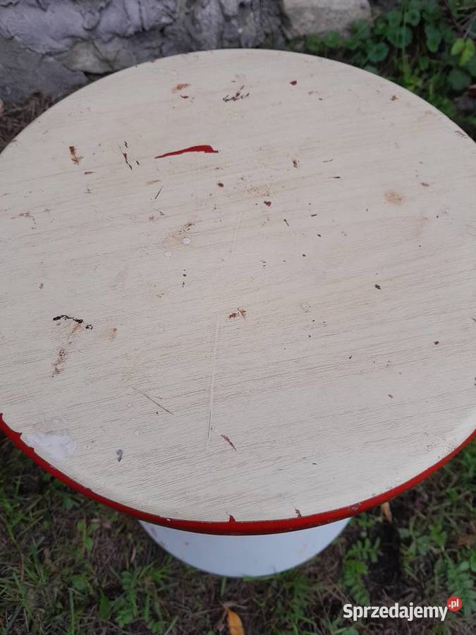 Stary plastikowy taboret PRL klepsydra pojemnik Dąbrowa Górnicza