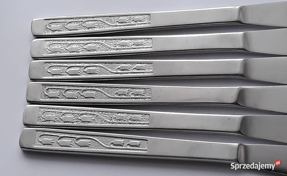 Noże obiadowe 1 KONWALIE Gerlach sztućce PRL Dąbrowa Górnicza