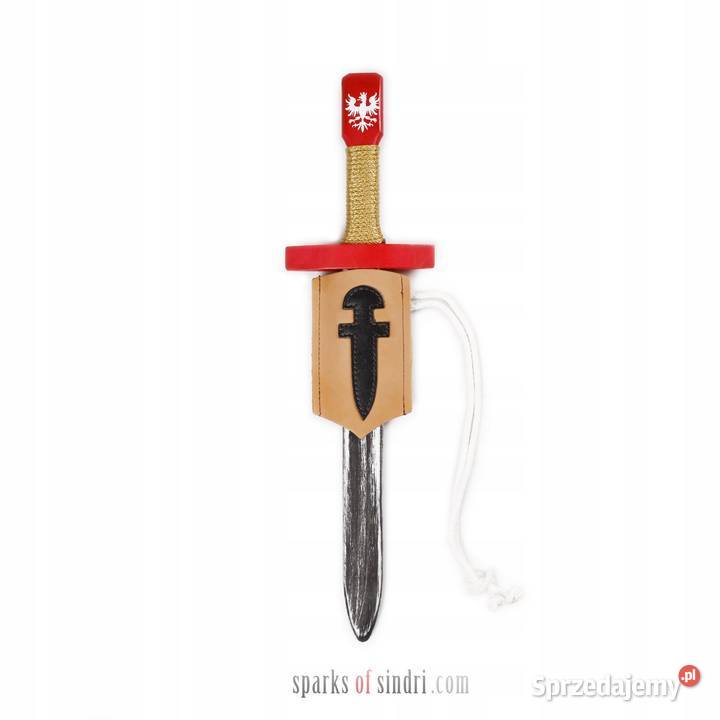 Mały Czerwony Miecz i Pendant Skórzany Drewno Szczecin