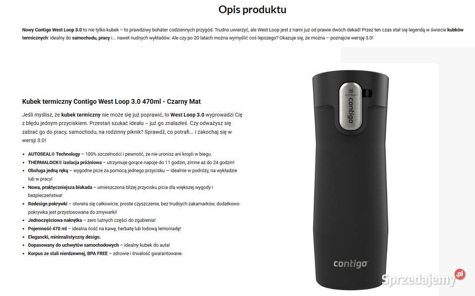 NOWY Kubek termiczny Contigo West Loop 30 470ml Wrocław