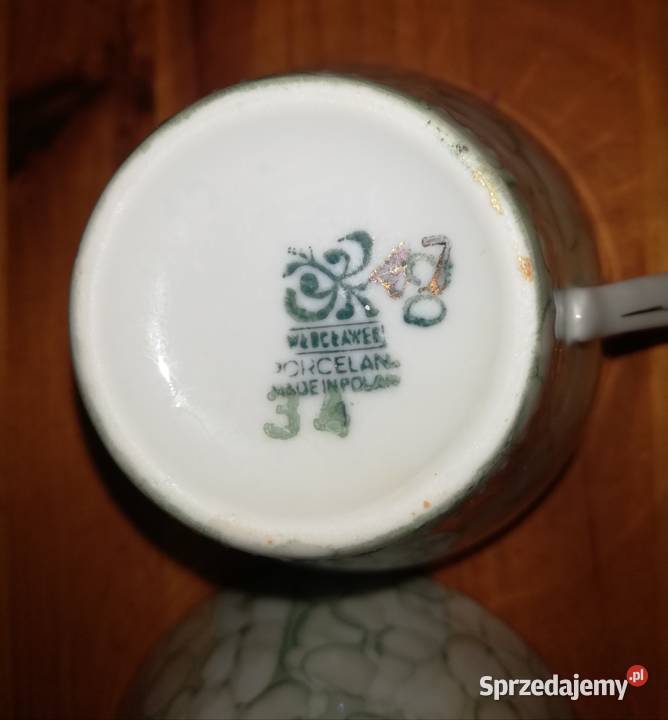 Stara porcelana PRL Włocławek 2 filiżanki proj Warszawa