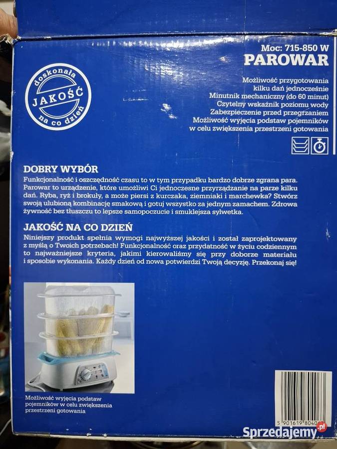 Parowar 850W 3 tace gotowanie na parze