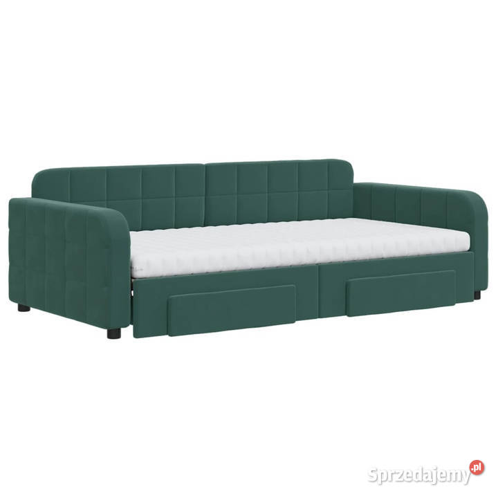 Sofa rozsuwana z szufladami ciemnozielona mazowieckie Warszawa sprzedam