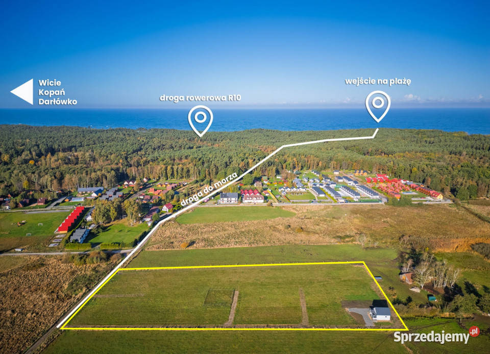 Działka morzem w Jarosławcu piaszczystej plaży Jarosławiec