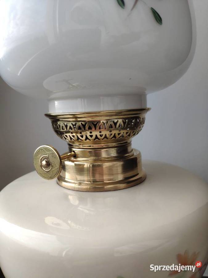 Stara francuska sygnowana porcelanowa lampa Kraków