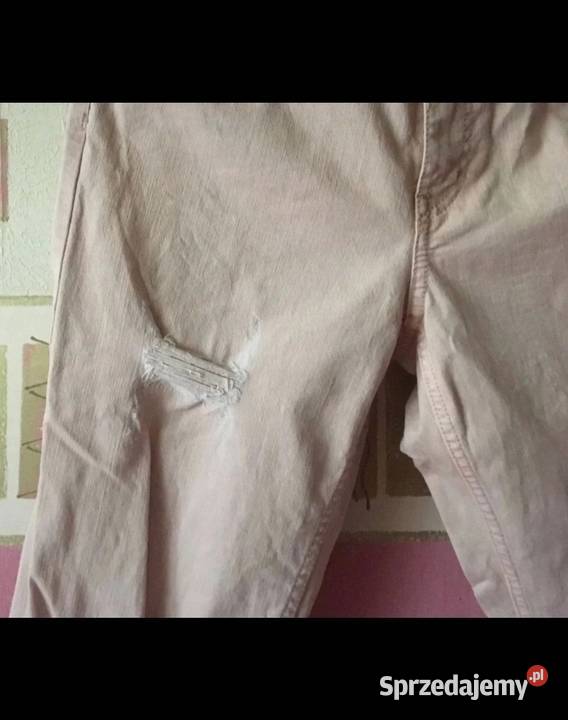 HM spodnie dżinsowe straight ripped destroyed Spodnie Leszno