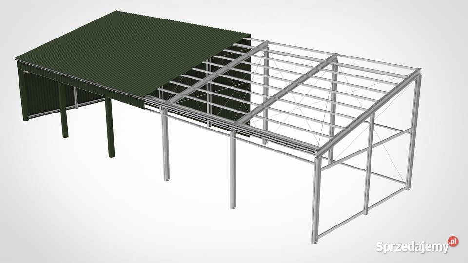 Wiata otwarta stalowa OCYNKOWANA blaszana 25x8x4 Puławy