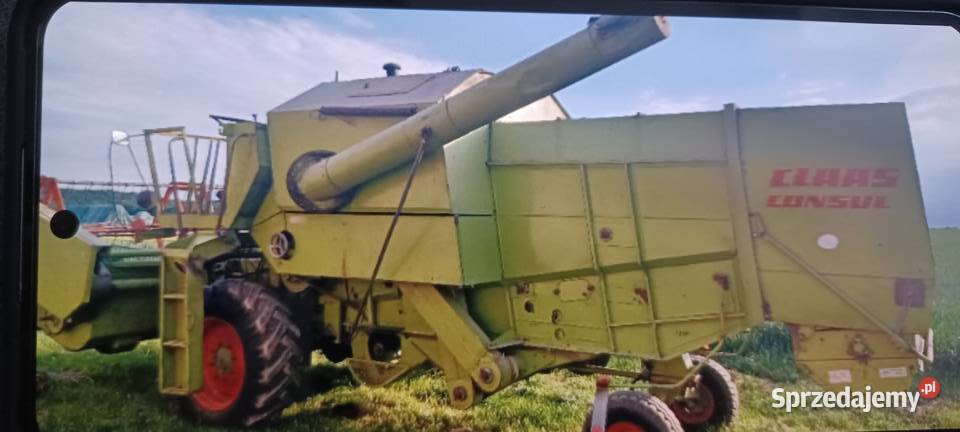 Kombajn zbożowy Claas Consul z sieczkarnią Heder Sieczkarnia-rozdrabniacz małopolskie Mostek