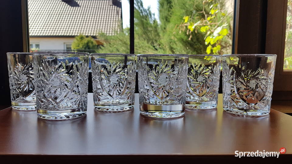 Kryształowe szklanki do whisky, kryształ PRL