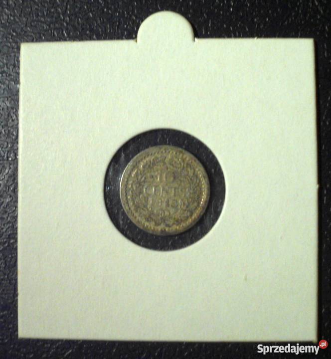 HOLANDIA 10 centów Wilhelmina 1918 SREBRO Kraków