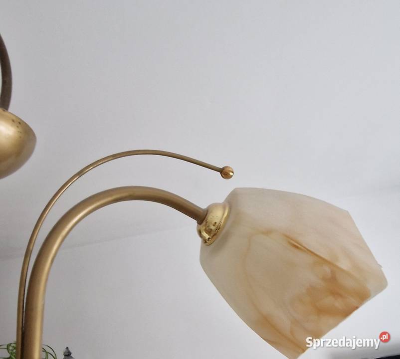 lampa sufitowa wisząca 3 klosze złota mosiądz Dom i Ogród Kraków