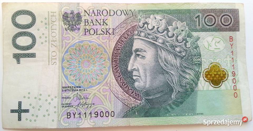 Banknot 100 z 2012 ciekawy BY1119000 sprzedam