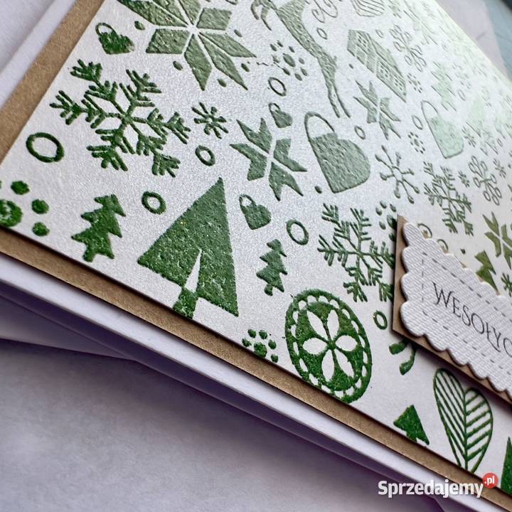 Kartka na święta ręcznie robiona z kopertą Mielec