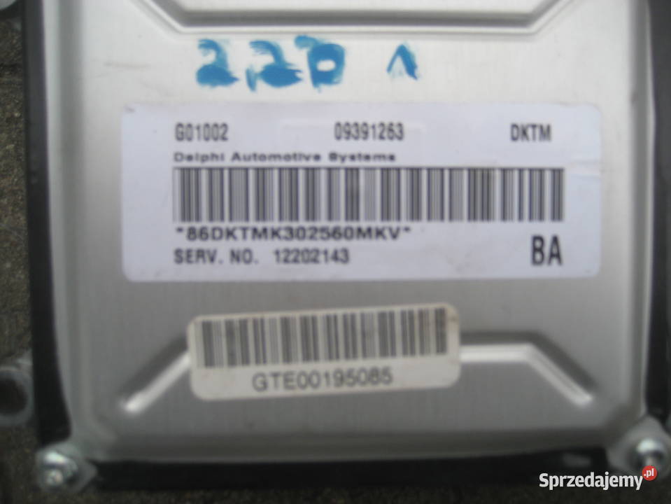 opel vectra b 22b komputer silnika 09391263 osobowe Komputery Rakoniewice