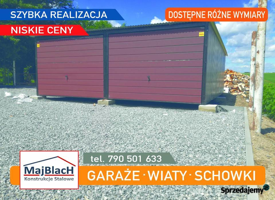 Garaż Blaszany Szeroki Trapez Bramy TANIE Garaże Nieruchomości Bartoszyce