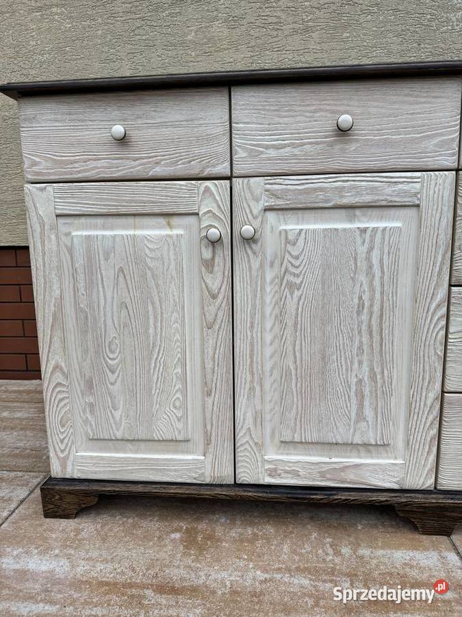 Komoda drewniana 2 m schaby chic szafka bufet mazowieckie Sulbiny