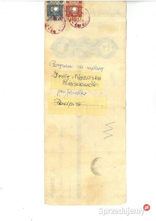 Urzędowy blankiet wekslowy 90 groszy z 1963 r
