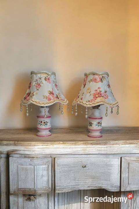 dwie porcelanowe włoskie lampki nocne vintage Warszawa