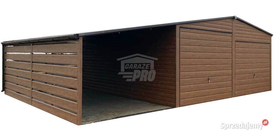 Garaż blaszany 6x6m wiata 3m 2x Brama Kalisz