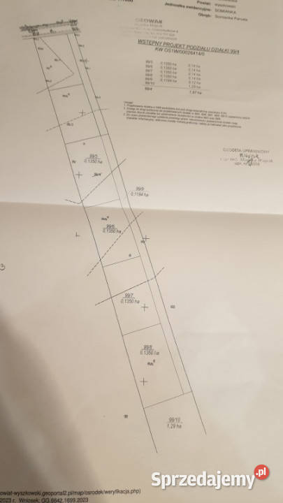 Działki Budowlane 1350 m2 woda prąd asfalt