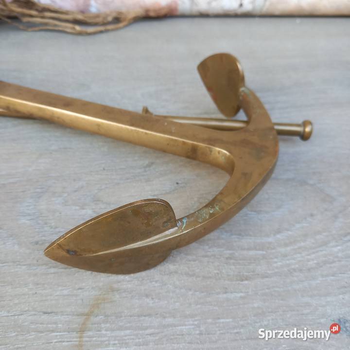 Marynistyka żeglarstwo duża mosiężna kotwica