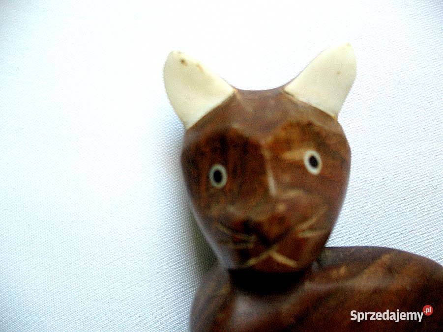 KOT Drewno Stara Figurka rzeźba 95 x 55 x 4