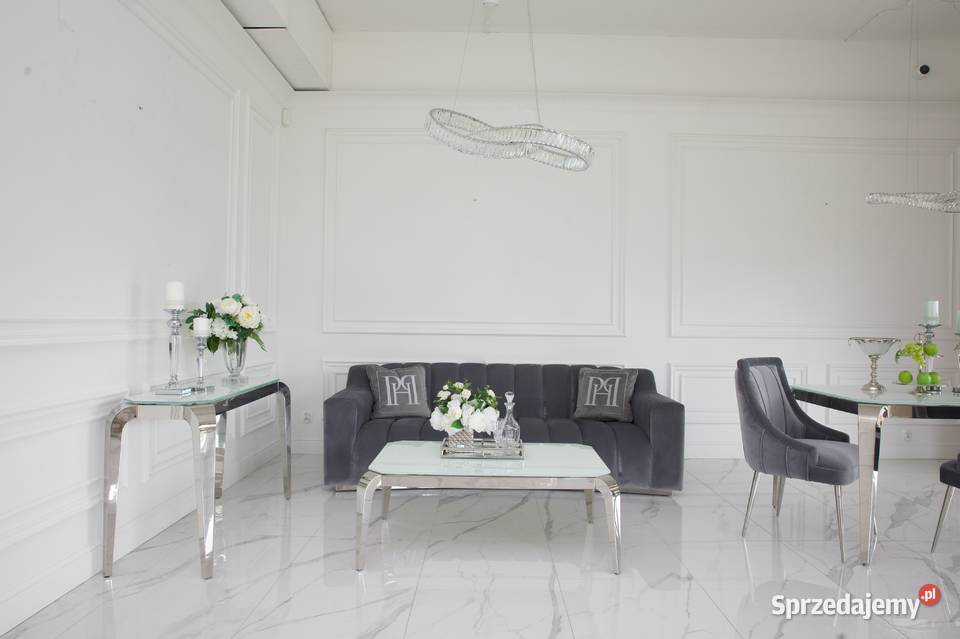 Nowoczesna sofa 3 osobowa szara na srebrnej Warszawa sprzedam