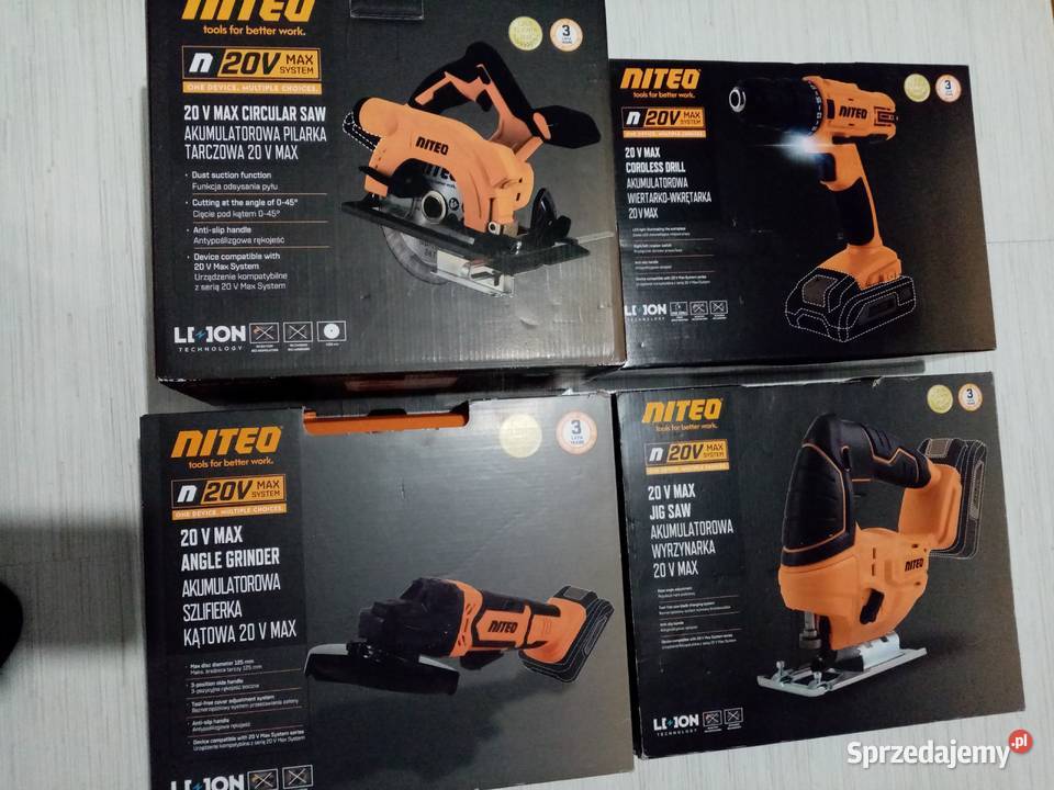 Zestaw elektronarzędzi akumulatorowych 4 Nowe Wieliczka sprzedam